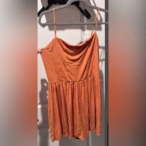 Orange Sleeveless Romper